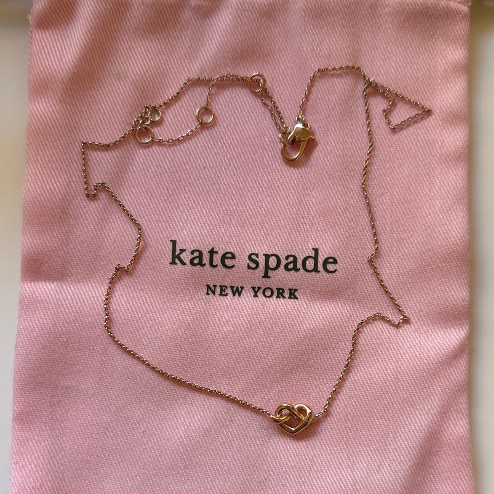 Kate Spade rose gold “love me knot” Necklace